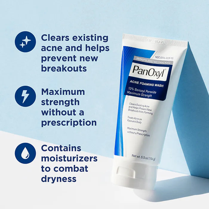 PanOxyl Acne Foaming Wash, Benzoyl Peroxide 10% Maximum Strength